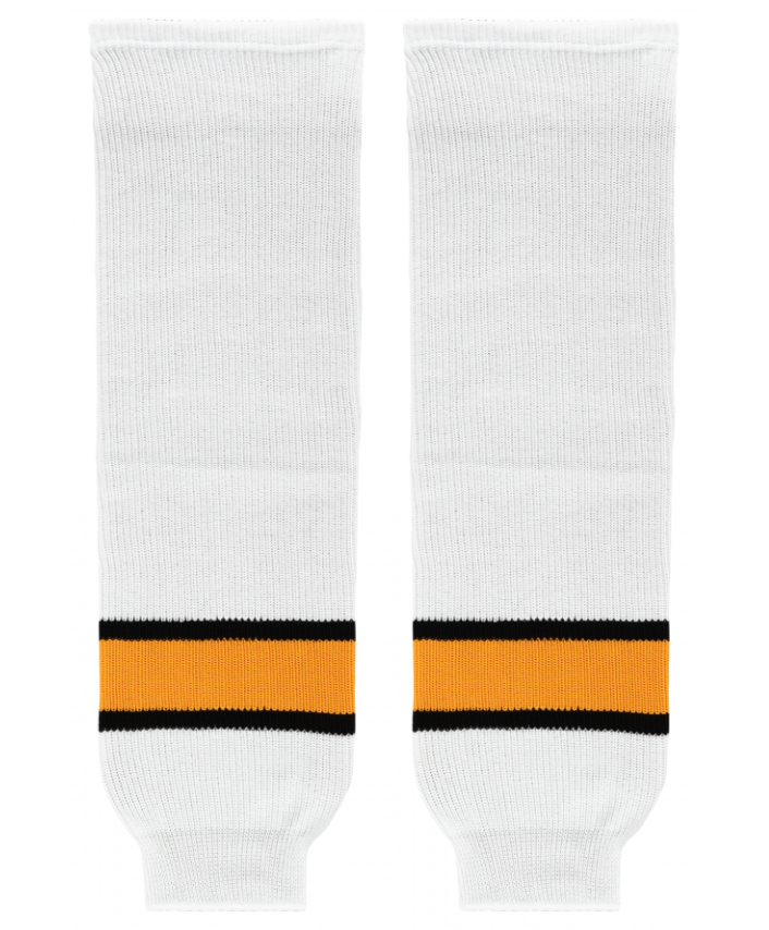 Athletic Knit (AK) HS630-301 Boston Bruins White Knit Ice Hockey Socks