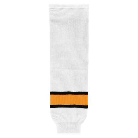 Athletic Knit (AK) HS630-301 Boston Bruins White Knit Ice Hockey Socks