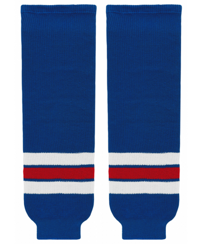 Athletic Knit (AK) HS630-312 Kitchener Rangers Royal Blue Knit Ice Hockey Socks