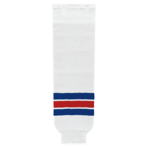 Athletic Knit (AK) HS630-313 Kitchener Rangers White Knit Ice Hockey Socks