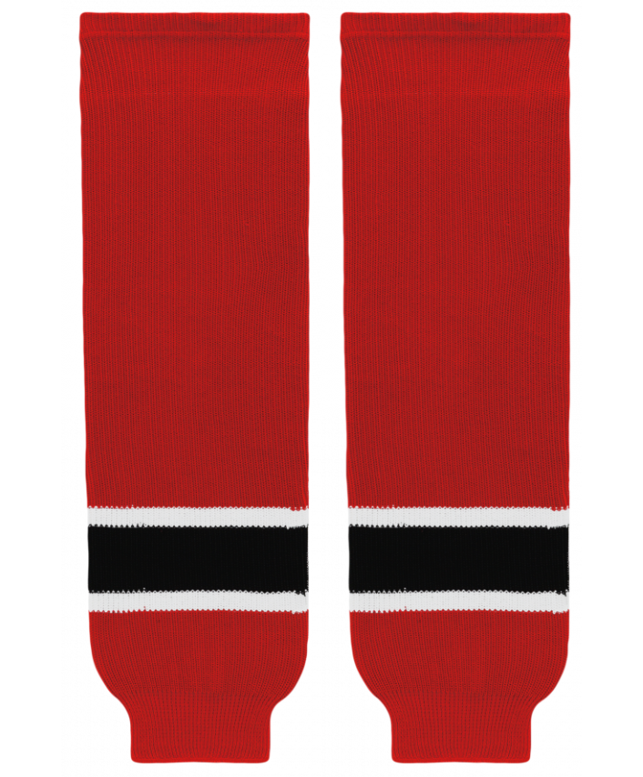 Athletic Knit (AK) HS630-366 New Jersey Devils Red Knit Ice Hockey Socks