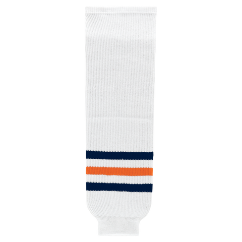 Athletic Knit (AK) HS630-371 2017 Edmonton Oilers White Knit Ice Hockey Socks