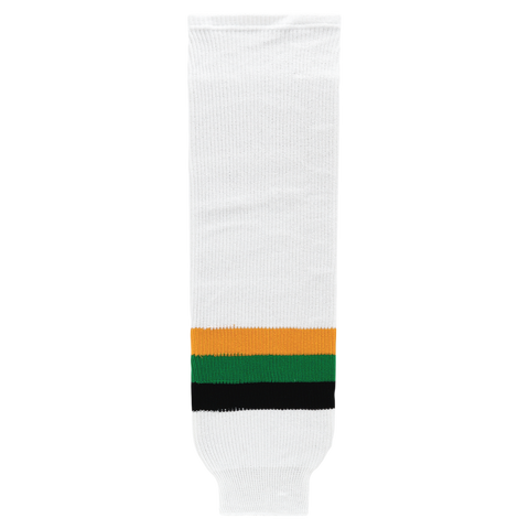 Athletic Knit (AK) HS630-407 Minnesota North Stars White with Black Stripe Knit Ice Hockey Socks