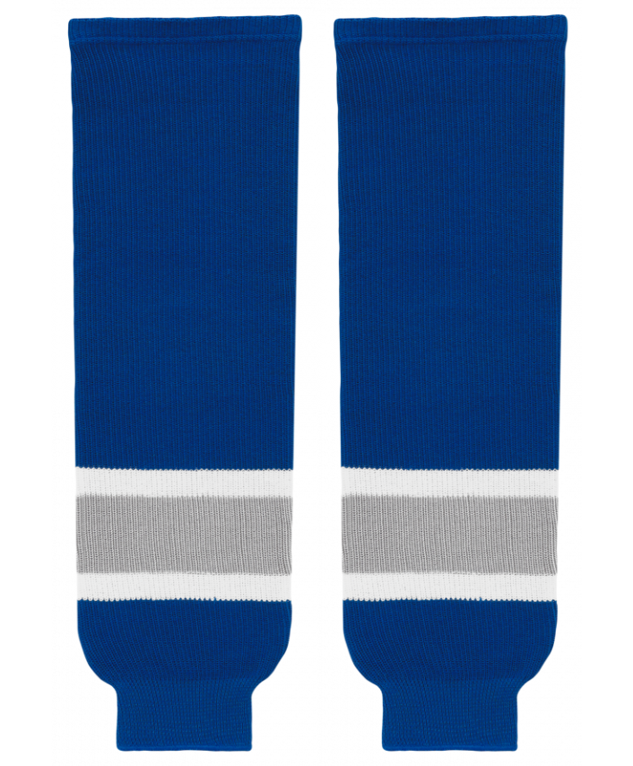 Athletic Knit (AK) HS630-446 Royal Blue/Grey/White Knit Ice Hockey Socks