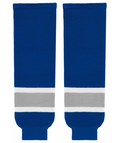 Athletic Knit (AK) HS630-446 Royal Blue/Grey/White Knit Ice Hockey Socks