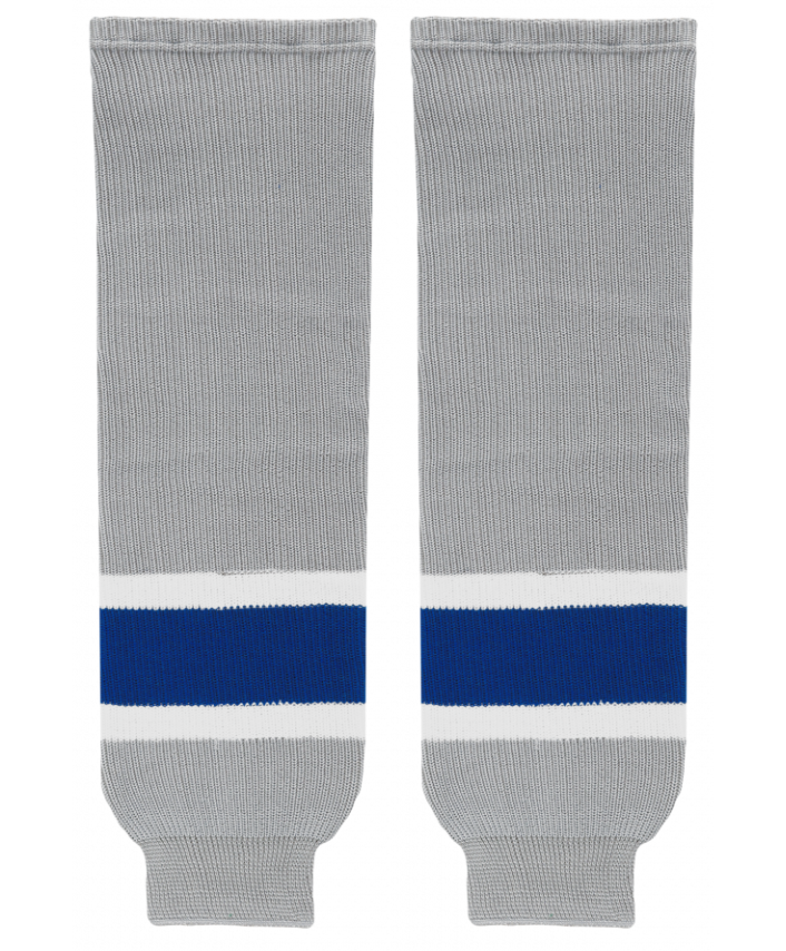 Athletic Knit (AK) HS630-450 Grey/Royal Blue/White Knit Ice Hockey Socks