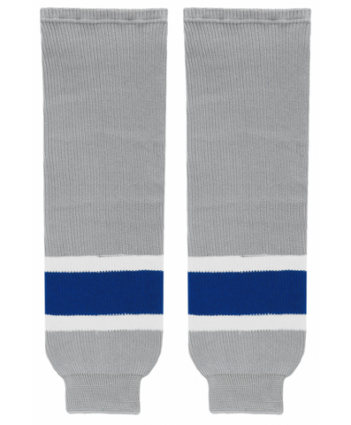 Athletic Knit (AK) HS630-450 Grey/Royal Blue/White Knit Ice Hockey Socks