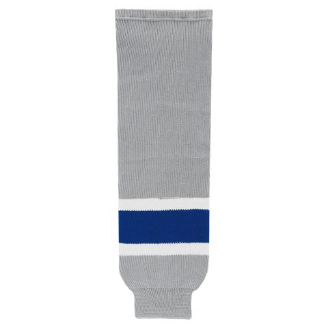 Athletic Knit (AK) HS630-450 Grey/Royal Blue/White Knit Ice Hockey Socks