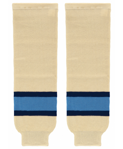 Athletic Knit (AK) HS630-545 Sand/Navy/Sky Blue Knit Ice Hockey Socks