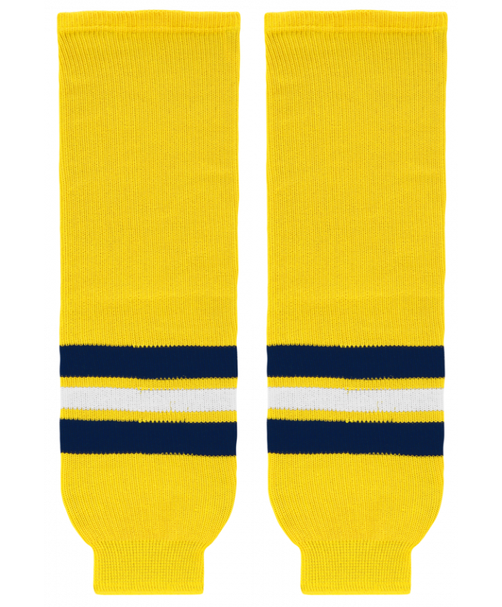 Athletic Knit (AK) HS630-590 2011 University of Michigan Wolverines Maize Knit Ice Hockey Socks