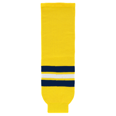 Athletic Knit (AK) HS630-590 2011 University of Michigan Wolverines Maize Knit Ice Hockey Socks