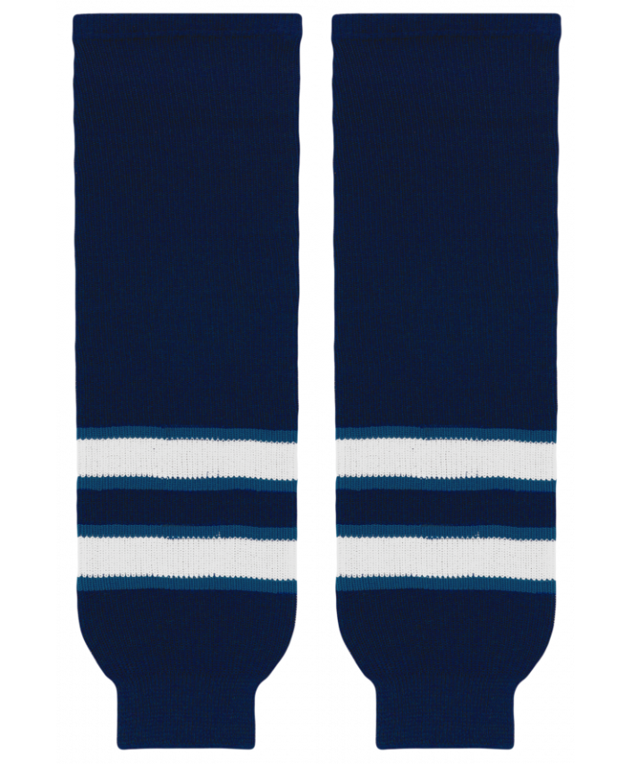 Athletic Knit (AK) HS630-595 2011 Winnipeg Jets Navy Knit Ice Hockey Socks