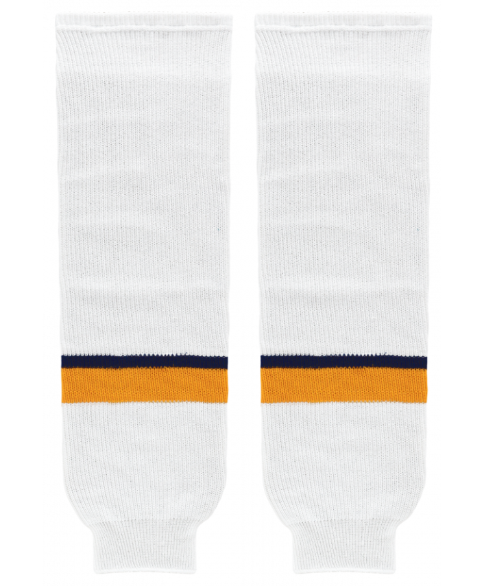 Athletic Knit (AK) HS630-676 2017 Nashville Predators White Knit Ice Hockey Socks