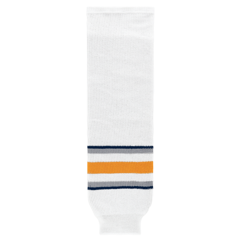 Athletic Knit (AK) HS630-811 2009 Buffalo Sabres Third White Knit Ice Hockey Socks