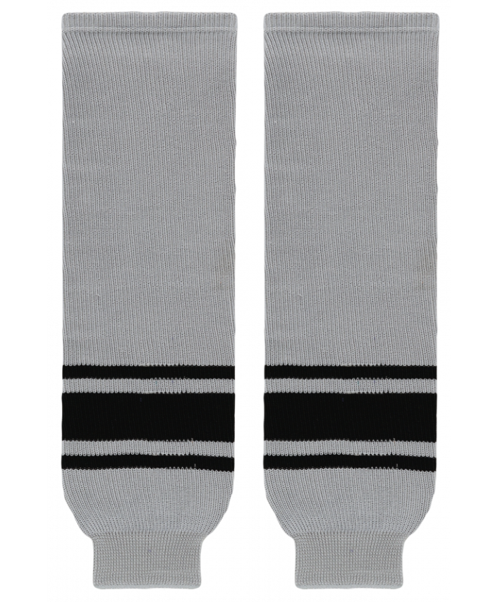 Athletic Knit (AK) HS630-822 Grey/Black Knit Ice Hockey Socks