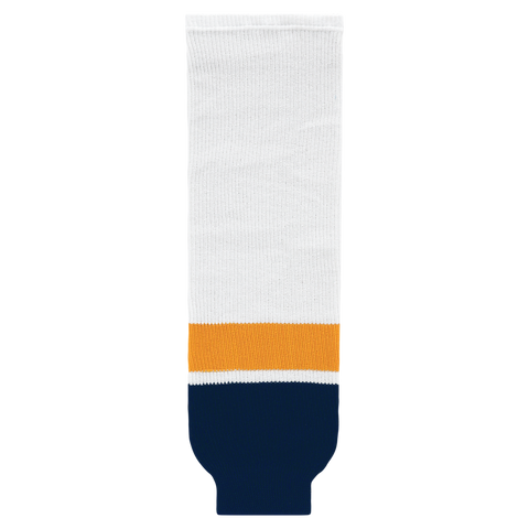 Athletic Knit (AK) HS630-872 2013 Nashville Predators White Knit Ice Hockey Socks