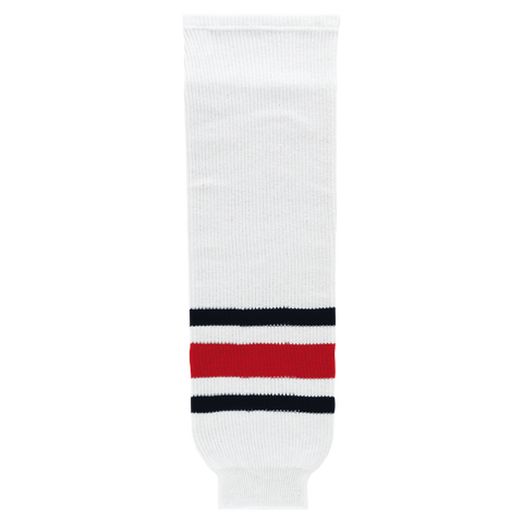 Athletic Knit (AK) HS630-891 2010 Columbus Blue Jackets White Knit Ice Hockey Socks