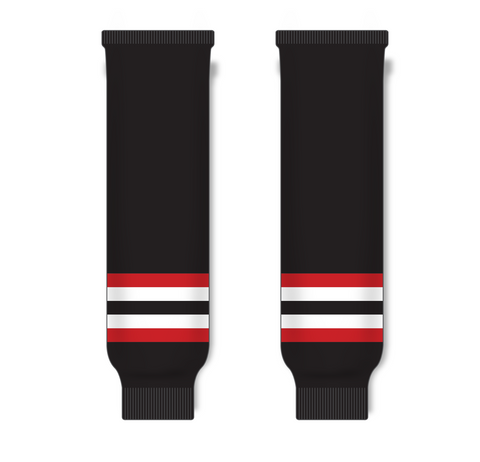 Athletic Knit (AK) HS630-936 2009 Ottawa Senators Third Black Knit Ice Hockey Socks