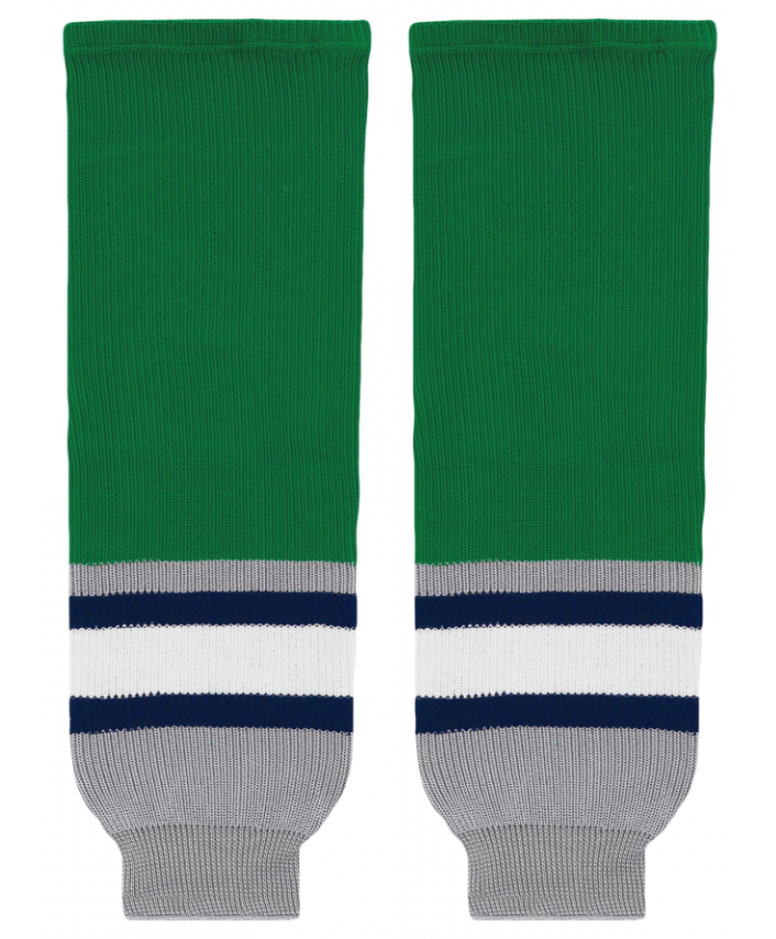 Athletic Knit (AK) HS630-945 Plymouth Whalers Kelly Green Knit Ice Hockey Socks