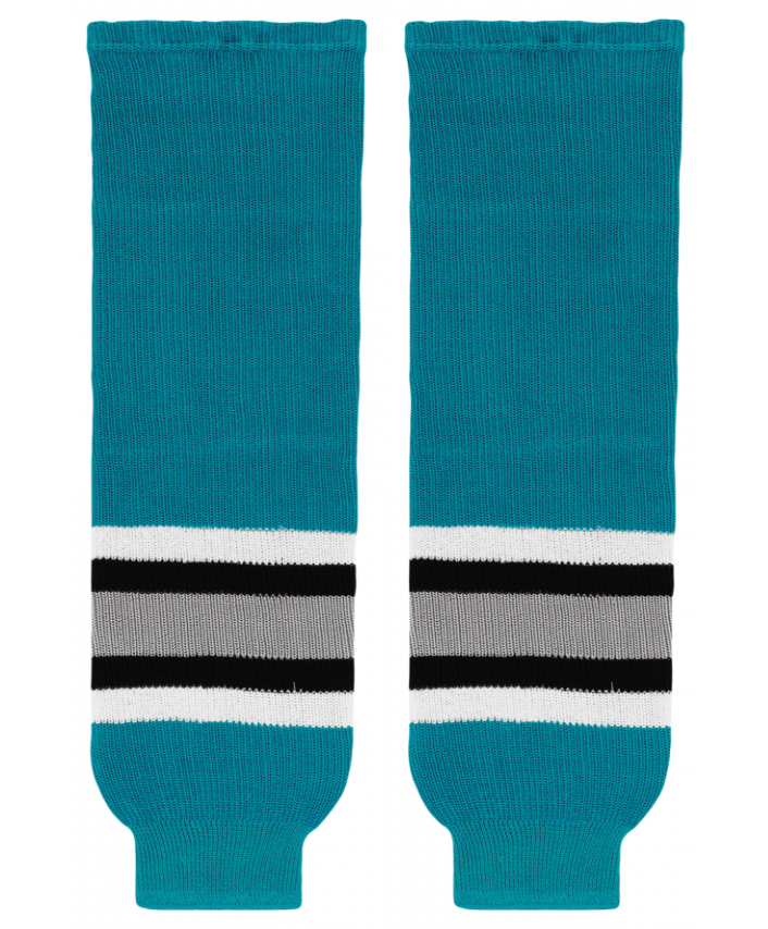 Athletic Knit (AK) HS630-636 San Jose Sharks Teal Knit Ice Hockey Socks