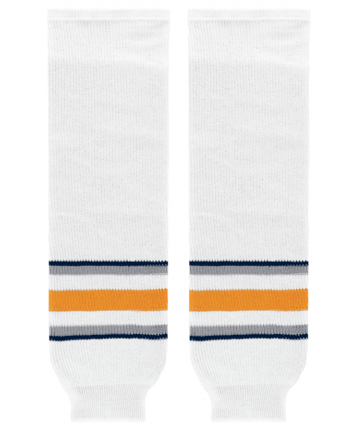 Athletic Knit (AK) HS630-811 2009 Buffalo Sabres Third White Knit Ice Hockey Socks