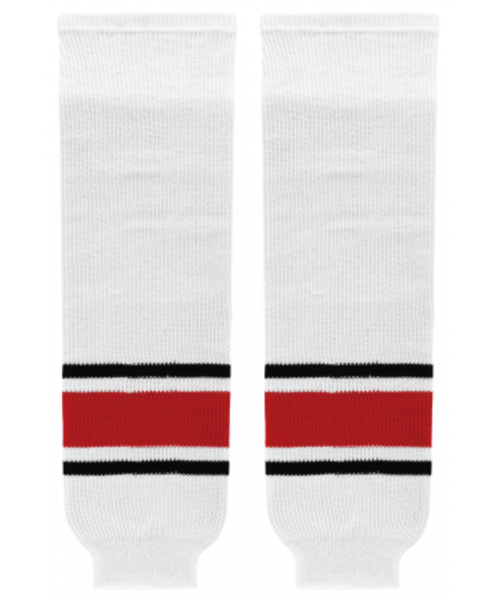 Athletic Knit (AK) HS630-528 Charlotte Checkers White Knit Ice Hockey Socks