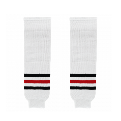 Athletic Knit (AK) HS630-305 Red Deer Rebels White Knit Ice Hockey Socks