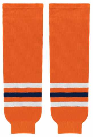 Athletic Knit (AK) HS630-369 2017 Edmonton Oilers Orange Knit Ice Hockey Socks