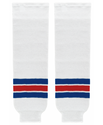 Athletic Knit (AK) HS630-313 Kitchener Rangers White Knit Ice Hockey Socks