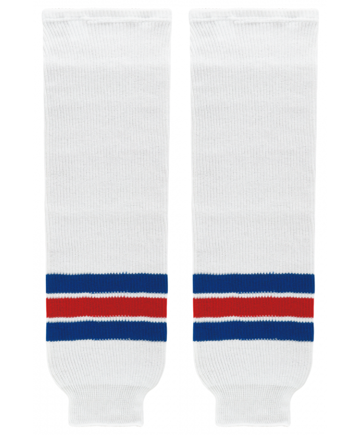 Athletic Knit (AK) HS630-313 New York Rangers White Knit Ice Hockey Socks