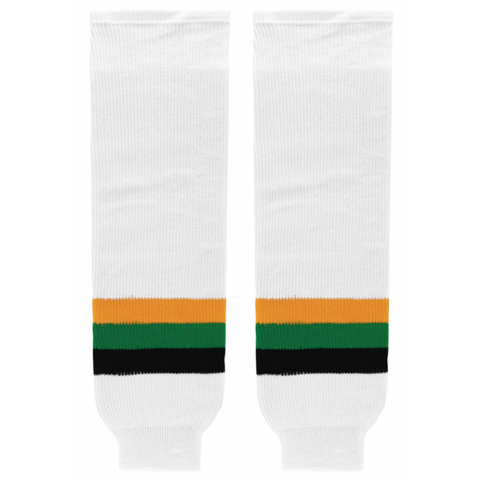 Athletic Knit (AK) HS630-407 Minnesota North Stars White with Black Stripe Knit Ice Hockey Socks