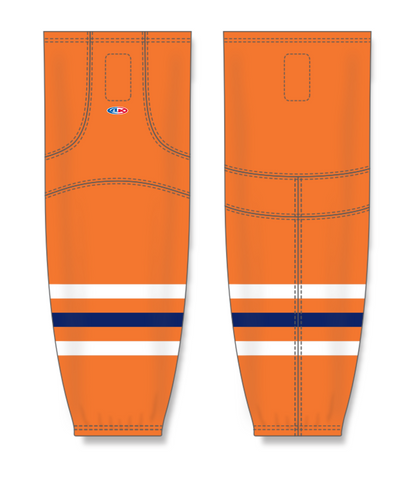 Athletic Knit (AK) HS2100-369 2017 Edmonton Oilers Orange Mesh Ice Hockey Socks