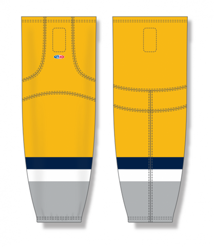 Athletic Knit (AK) HS2100-818 2021 Nashville Predators Reverse Retro Tuscan Gold Mesh Ice Hockey Socks